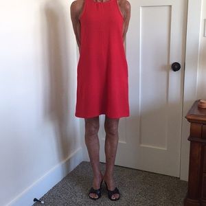 Red sleeveless dress